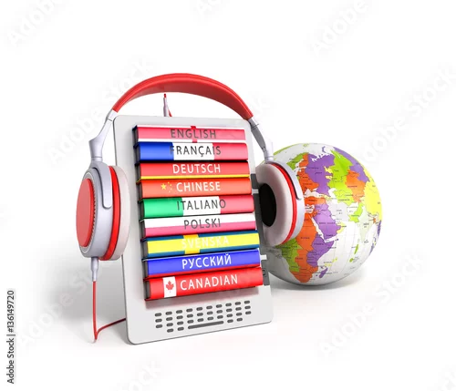 Obraz e-book z kuli ziemskiej audio uczy się języków 3d odpłaca się