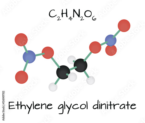 molecule Ethylene glycol dinitrate C2H4N2O6 photo