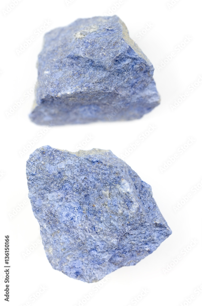 Raw Dumortierite on a white background. Raw Dumortierite on a white background.