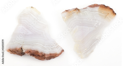 Bright chalcedony on a white background. photo