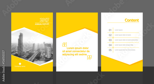 Cover design for annual report or business catalog, magazine, flyer, booklet and content page template. Brochure template layout. A4 cover vector EPS-10 sample image with Gradient Mesh.