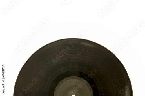 Vinyl record on white
