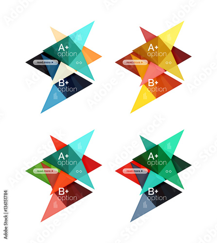 Colorful vector option banner arrow templates, infographic layouts