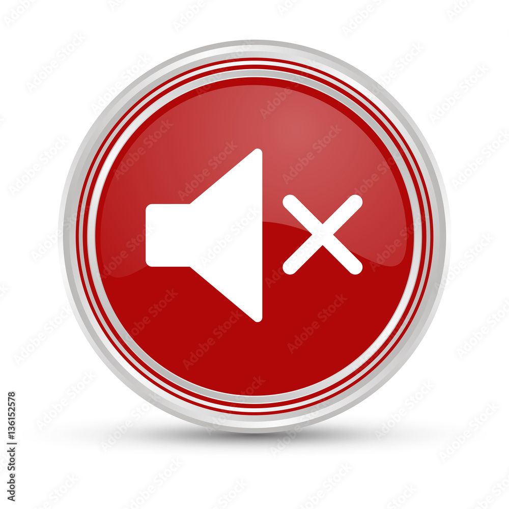 Obraz premium Roter Button - Lautsprecher stumm