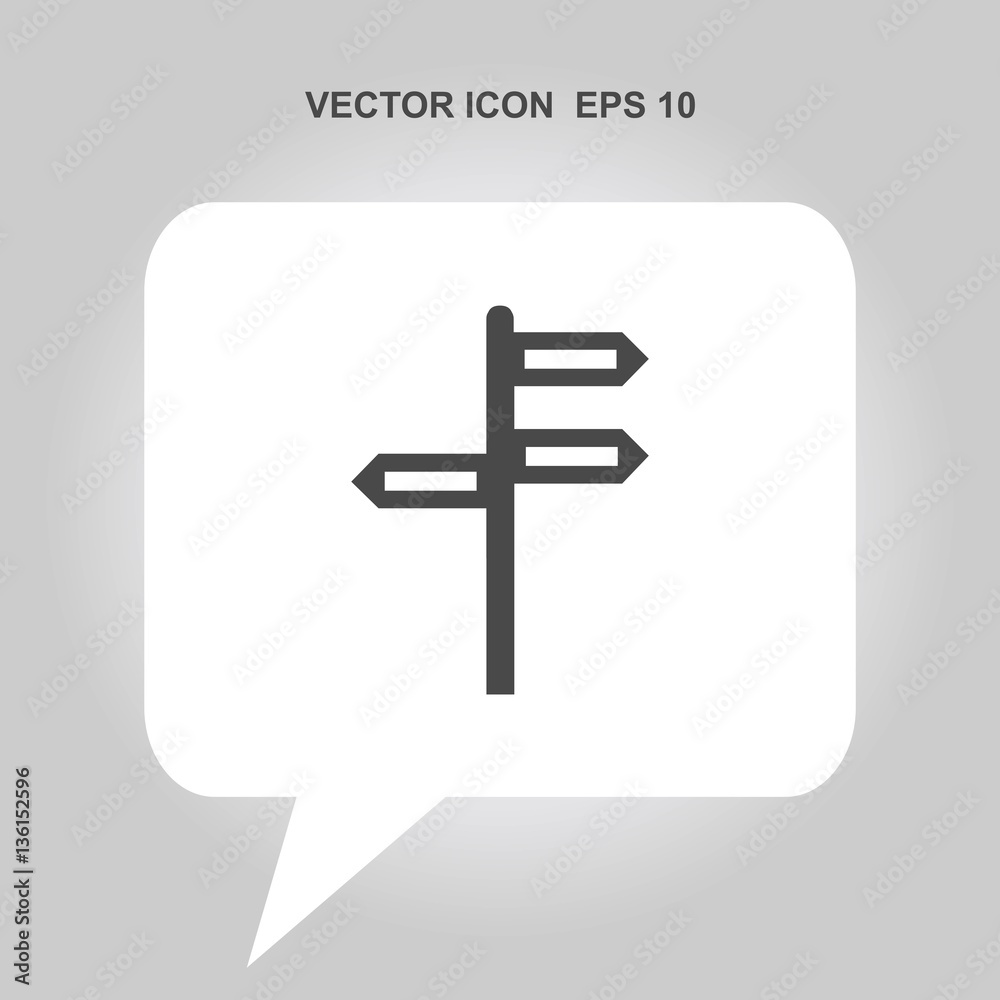 Fototapeta premium three-way direction arrow vector icon