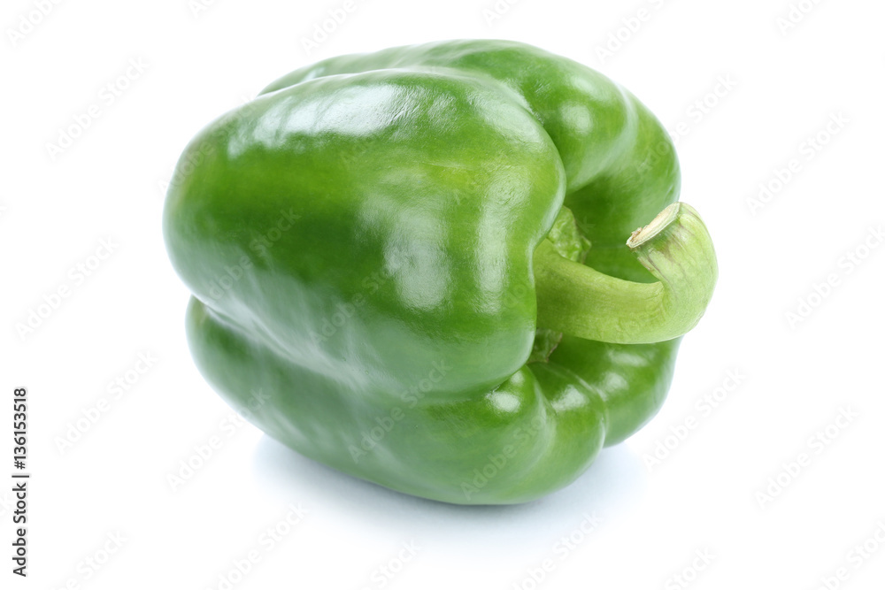 Paprika grün frisch Gemüse Freisteller freigestellt isoliert Paprika grün frisch Gemüse Freisteller freigestellt isoliert