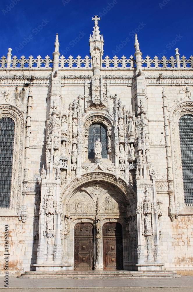 Entrance gate of the Jeronimos Monastery. Lisbon, Portugal