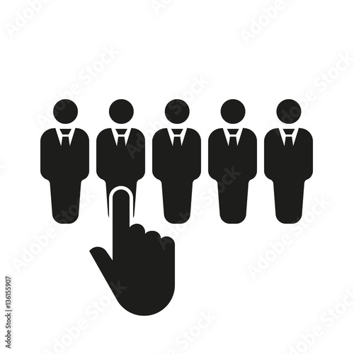 Recruitment icon. Staff selection symbol. Flat design. Stock - Vector illustration