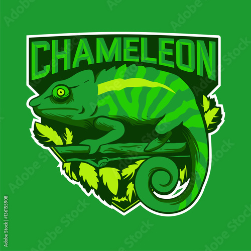 Chameleon Green Mascot logo