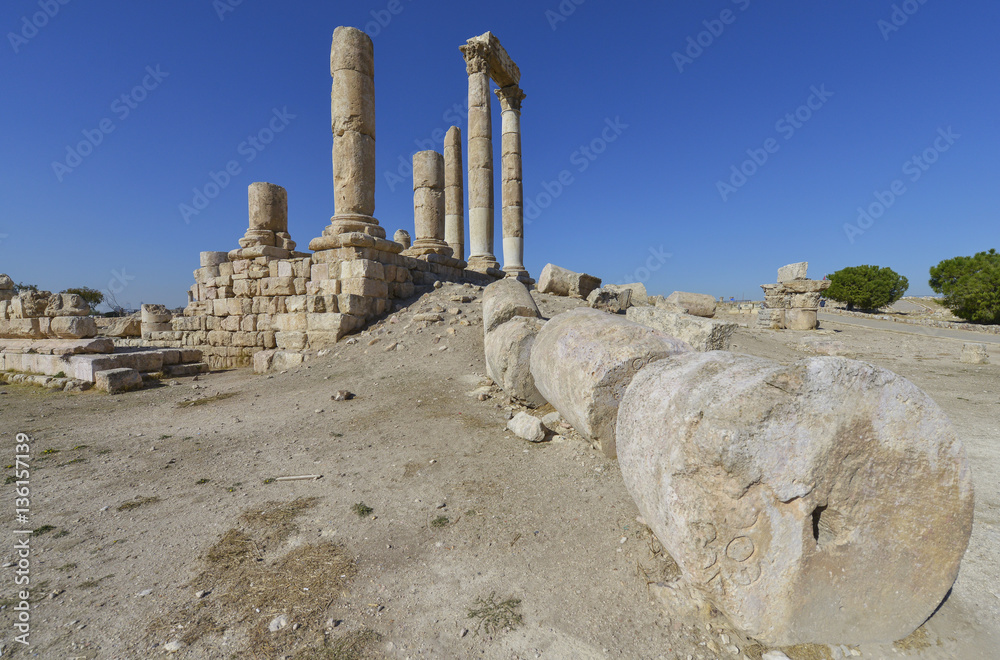 Templo de Hércules, Ciudadela de Amman, Jordania foto de Stock Adobe
