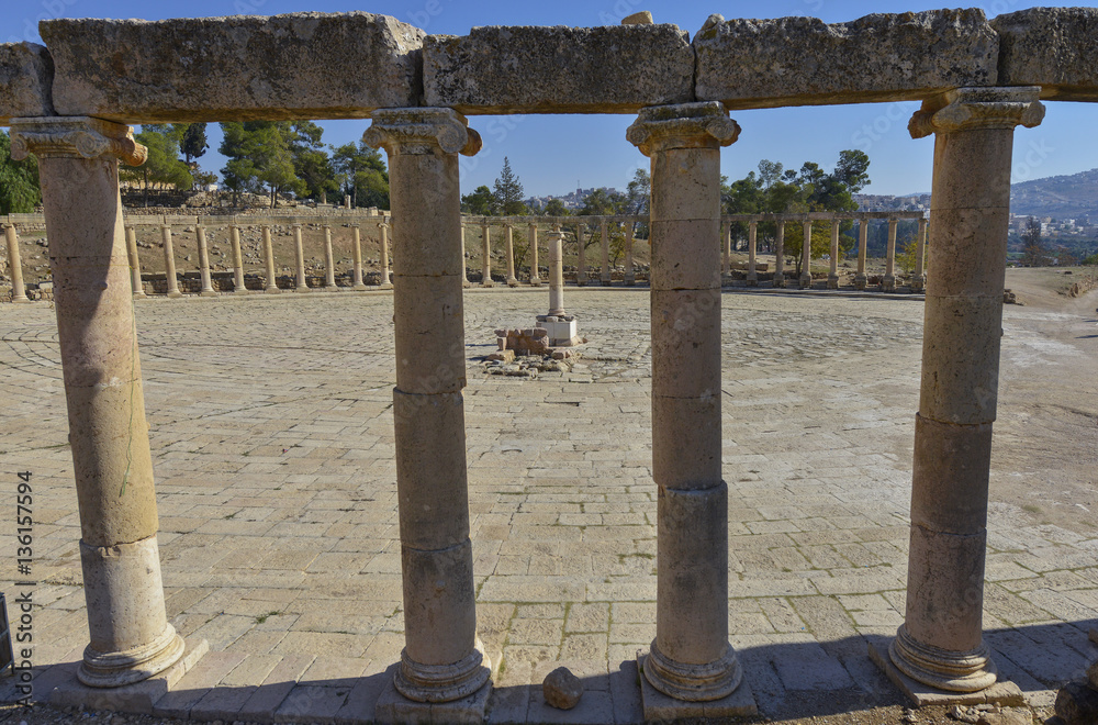 Naklejka premium Ruinas de Jerash, antigua ciudad romana, Jordania