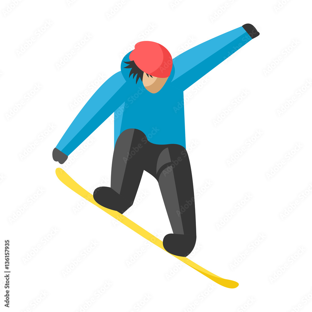 Fototapeta premium Snowboarder jump in pose people vector.
