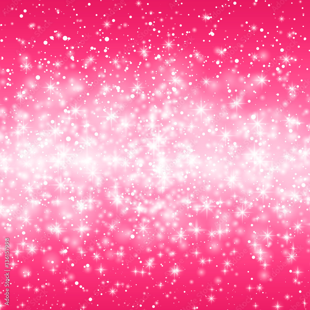 Vector Illustration of a Valentines Day Card. Fading snow star line on a pink background. Vector illustration. Abstract white glitter ribbon. Magic Christmas eve snowfall. For holiday, party birthday Vector Illustration of a Valentines Day Card. Fading snow star line on a pink background. Vector illustration. Abstract white glitter ribbon. Magic Christmas eve snowfall. For holiday, party birthday