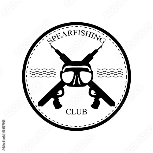 Underwater hunter logo, vector