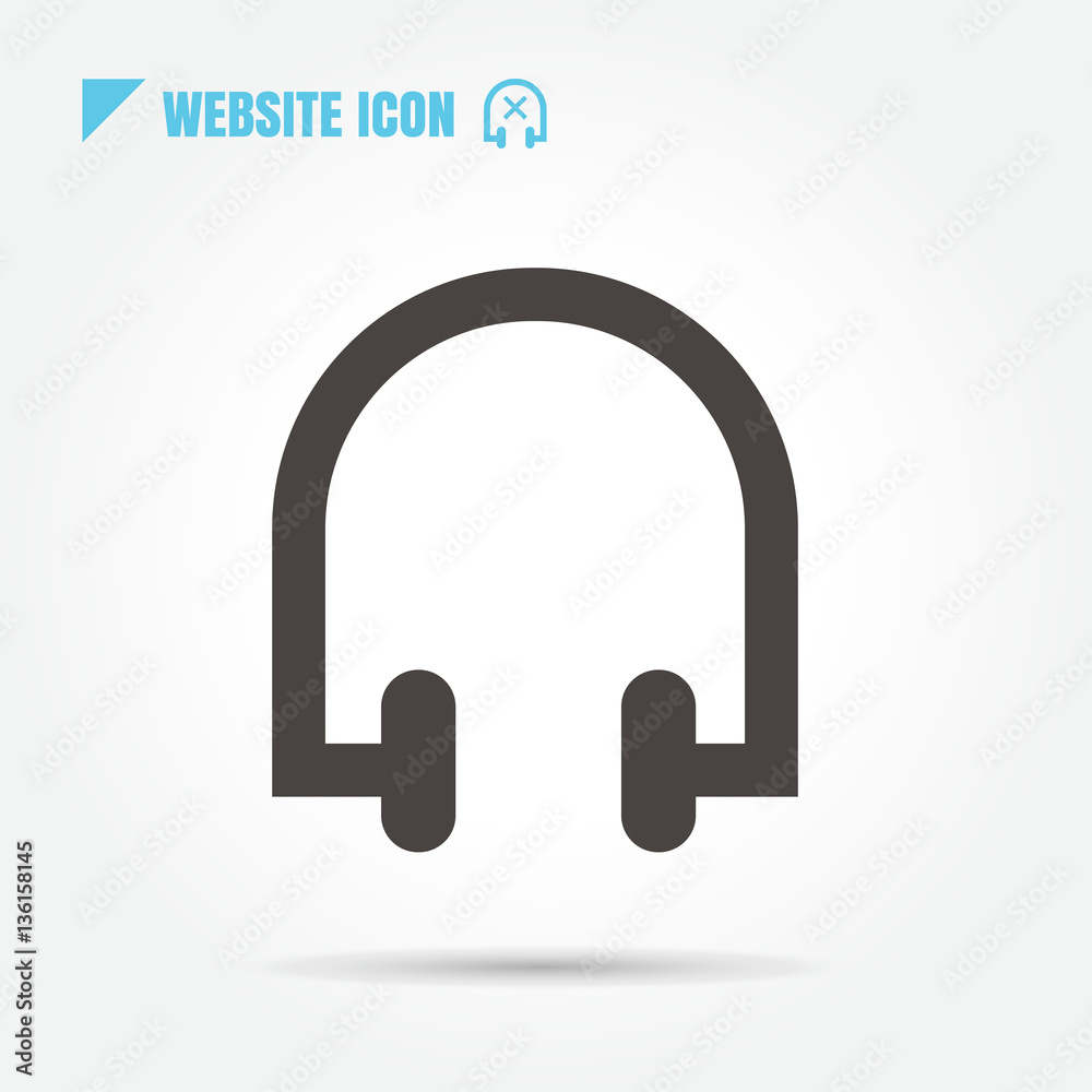 icon Website Earphone vector on white bakcground icon Website Earphone vector on white bakcground