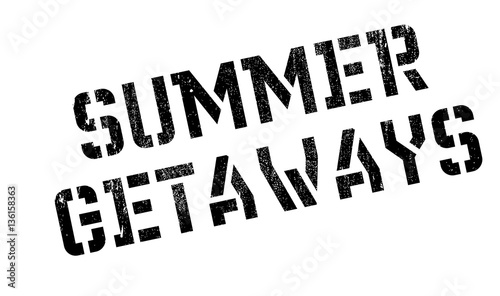 Summer Getaways rubber stamp. Grunge design with dust scratches. Effects can be easily removed for a clean, crisp look. Color is easily changed.