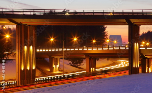 Overpass in the evening,fragment