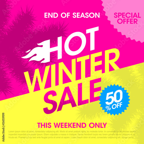 End of season hot winter sale banner 