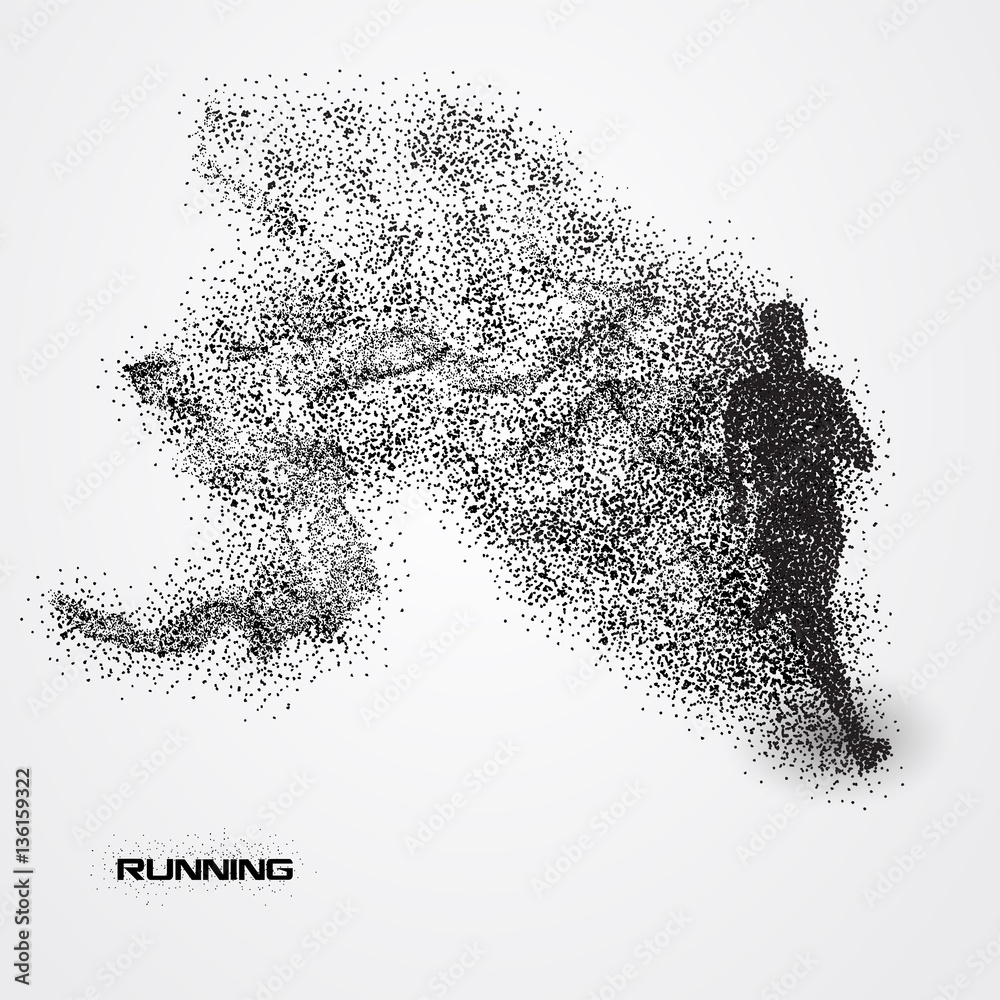 running of a silhouette from particle running of a silhouette from particle