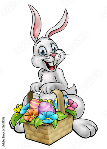 Cartoon Easter Bunny Egg Hunt