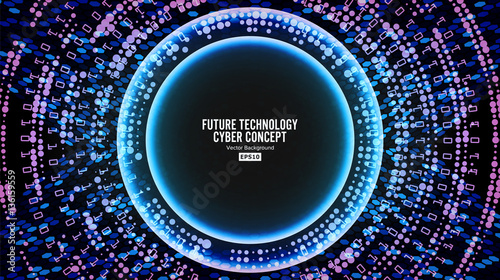 Future Technology Cyber Concept Background. Abstract Hi Speed Digital Design. Security Network Backdrop. Vector Illustration photo