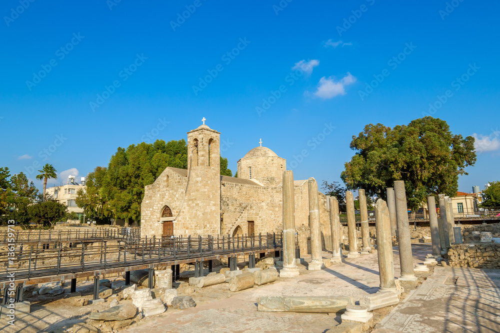 Ancient Ayia Kyriaki Chrysopolitissa Church at Paphos, Cyprus.