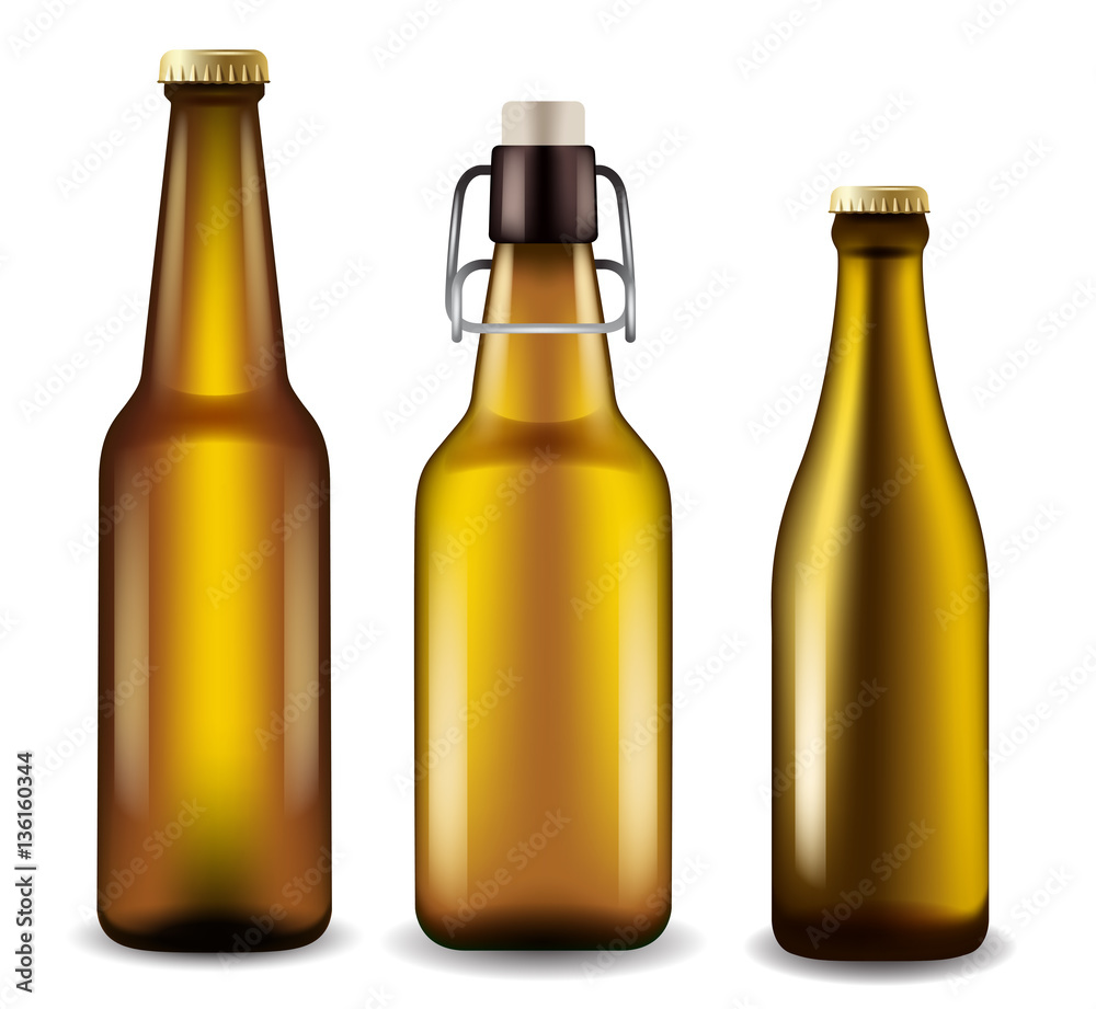 Realistic Beer Bottles : Vector Illustration Realistic Beer Bottles : Vector Illustration