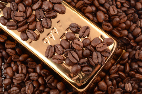 Coffee beans gold