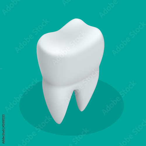 Isometric teeth icon dentist flat vector sign or symbol. For mobile user interface