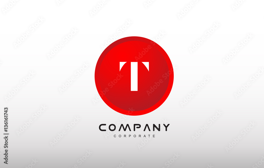 T letter alphabet red circle dot logo vector design T letter alphabet red circle dot logo vector design