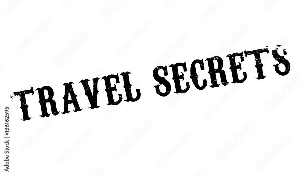 Travel Secrets rubber stamp. Grunge design with dust scratches. Effects can be easily removed for a clean, crisp look. Color is easily changed.