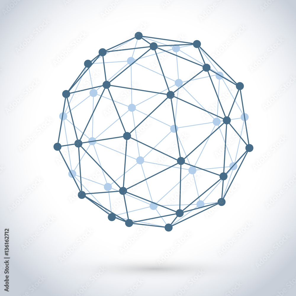 Geometric wire mesh sphere isolated on white background. Geometric wire mesh sphere isolated on white background.