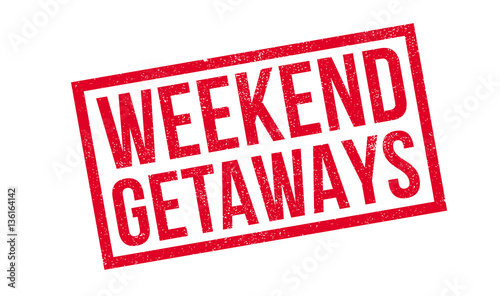 Weekend Getaways rubber stamp. Grunge design with dust scratches. Effects can be easily removed for a clean, crisp look. Color is easily changed.