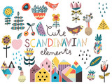 Set of cute scandinavian style elements.