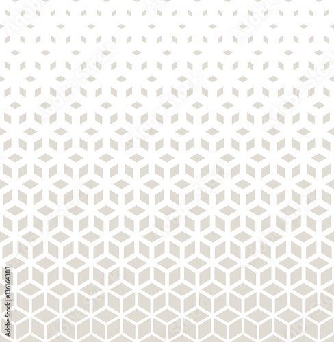 Abstract sacred geometry gray grid halftone cubes pattern