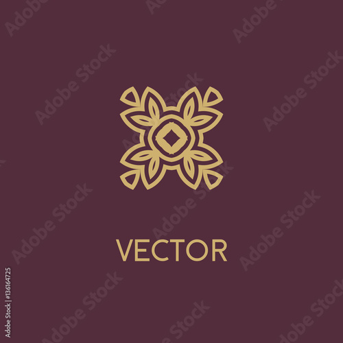 Luxury vector logo. Linear emblem