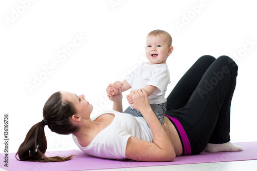 Mother with child boy doing...
