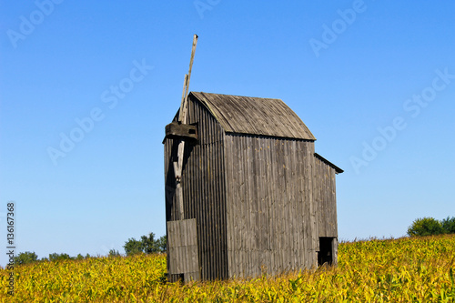 Old wooden windmill in Ukraine