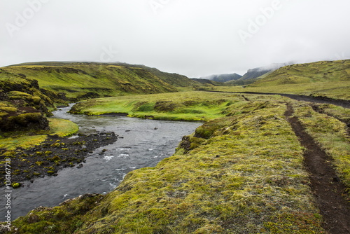 Obraz na płótnie View at Icelandic river during summertime w salonie