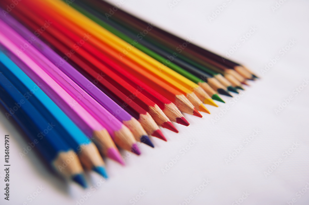Colored pencils isolated on white background Colored pencils isolated on white background