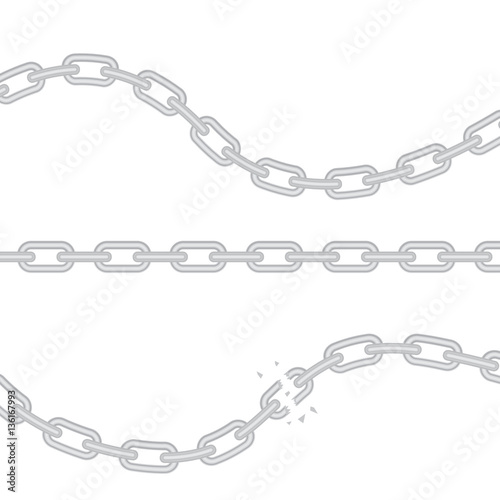 Broken, torn chain