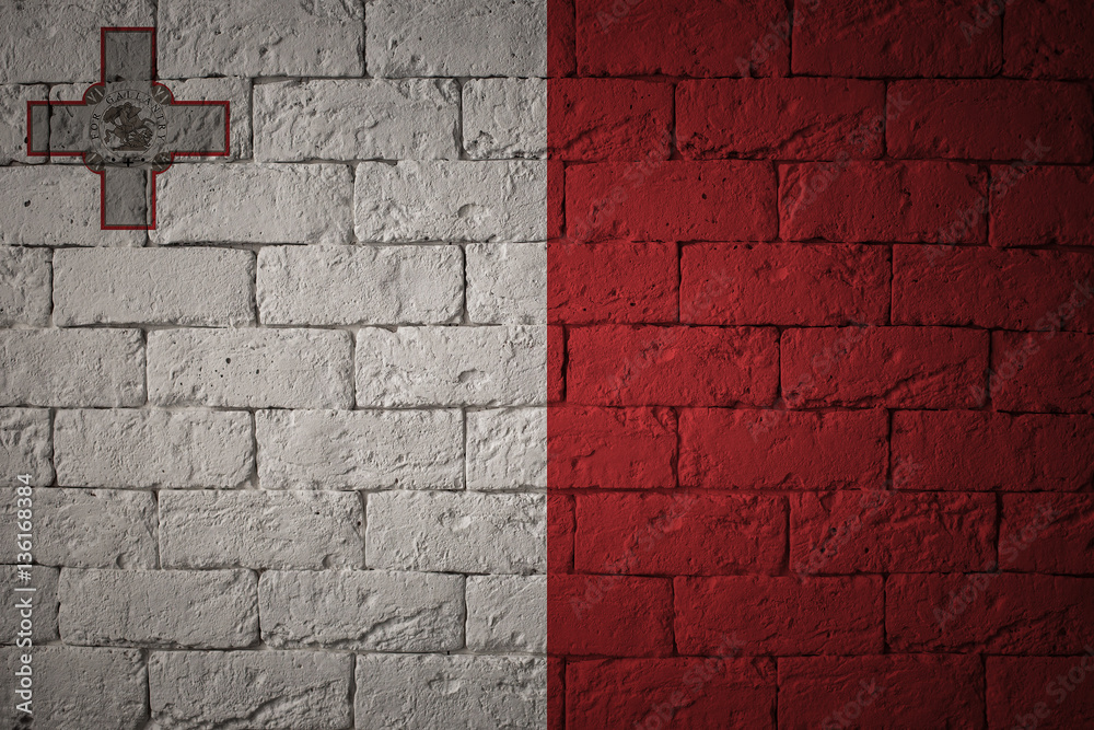 Flag with original proportions. Closeup of grunge flag of Malta Flag with original proportions. Closeup of grunge flag of Malta