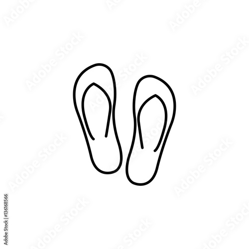 Flip flops line icon, travel & tourism, summer vacations, a linear pattern on a white background, eps 10.