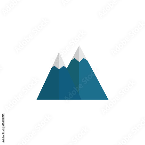 Mountains flat icon, travel & tourism, snow, a colorful solid pattern on a white background, eps 10.