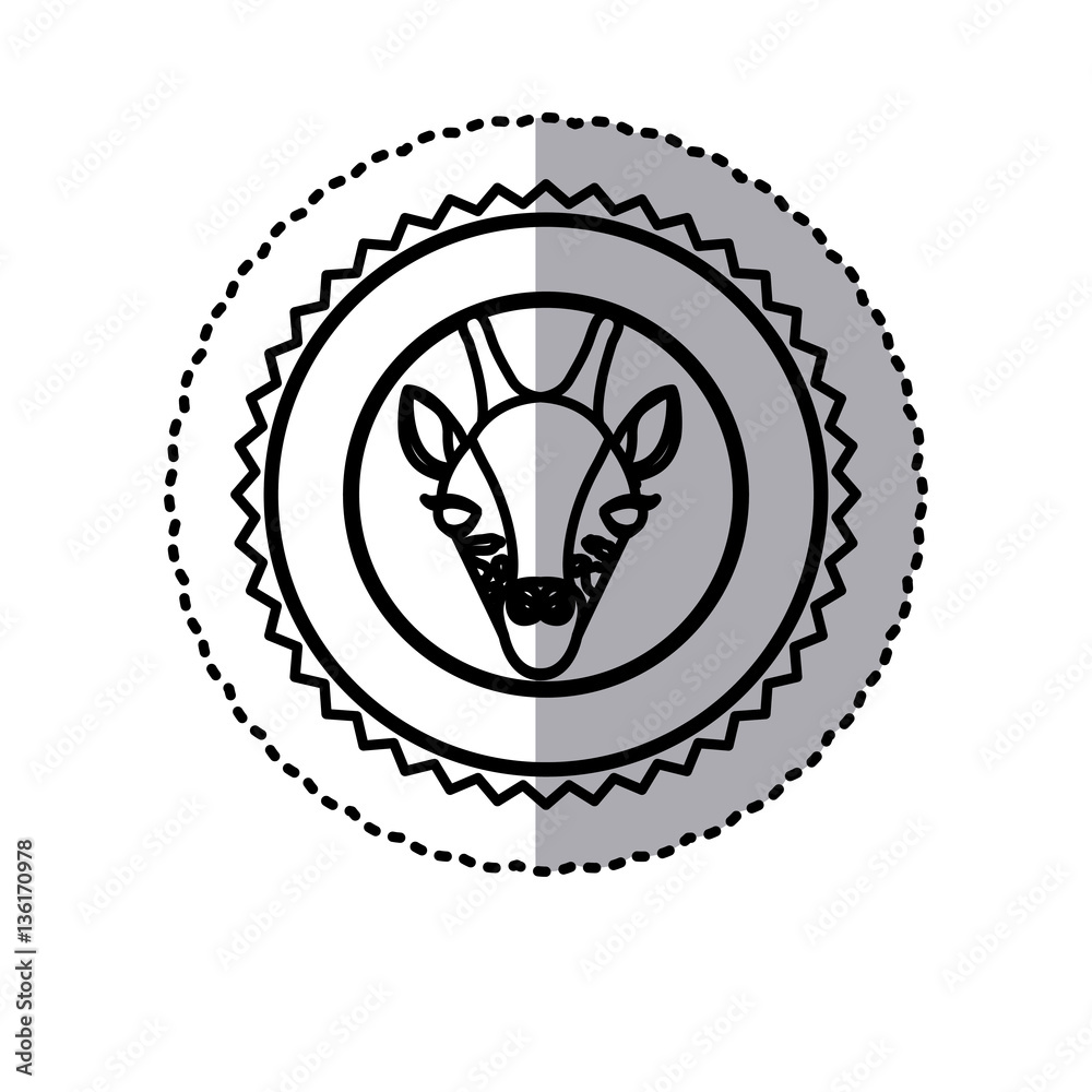 stamp sticker silhouette giraffe animal vector illustration stamp sticker silhouette giraffe animal vector illustration