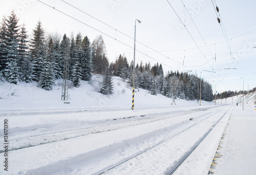 train station under snow