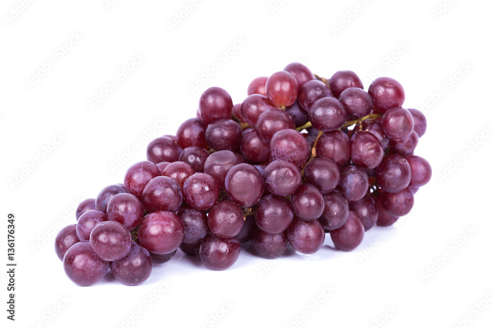red grapes isolate on white