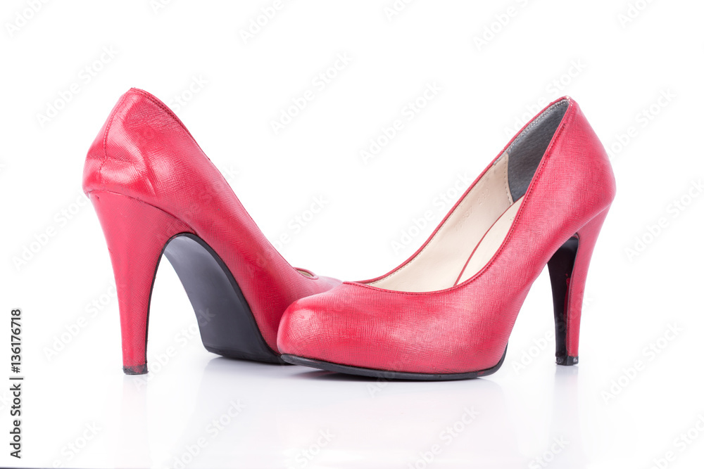 Red high heel women shoe on white Red high heel women shoe on white