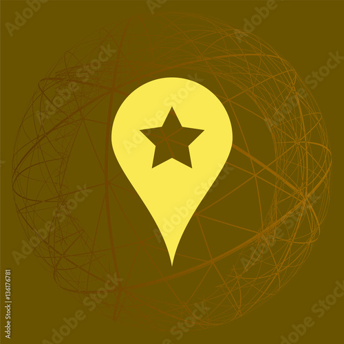 Star favorite pin map icon