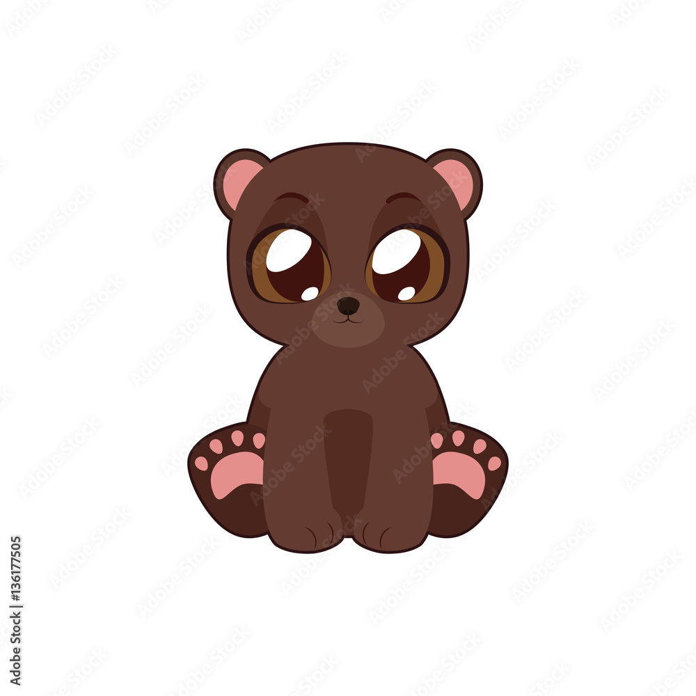 Cute bear vector illustration art in flat color